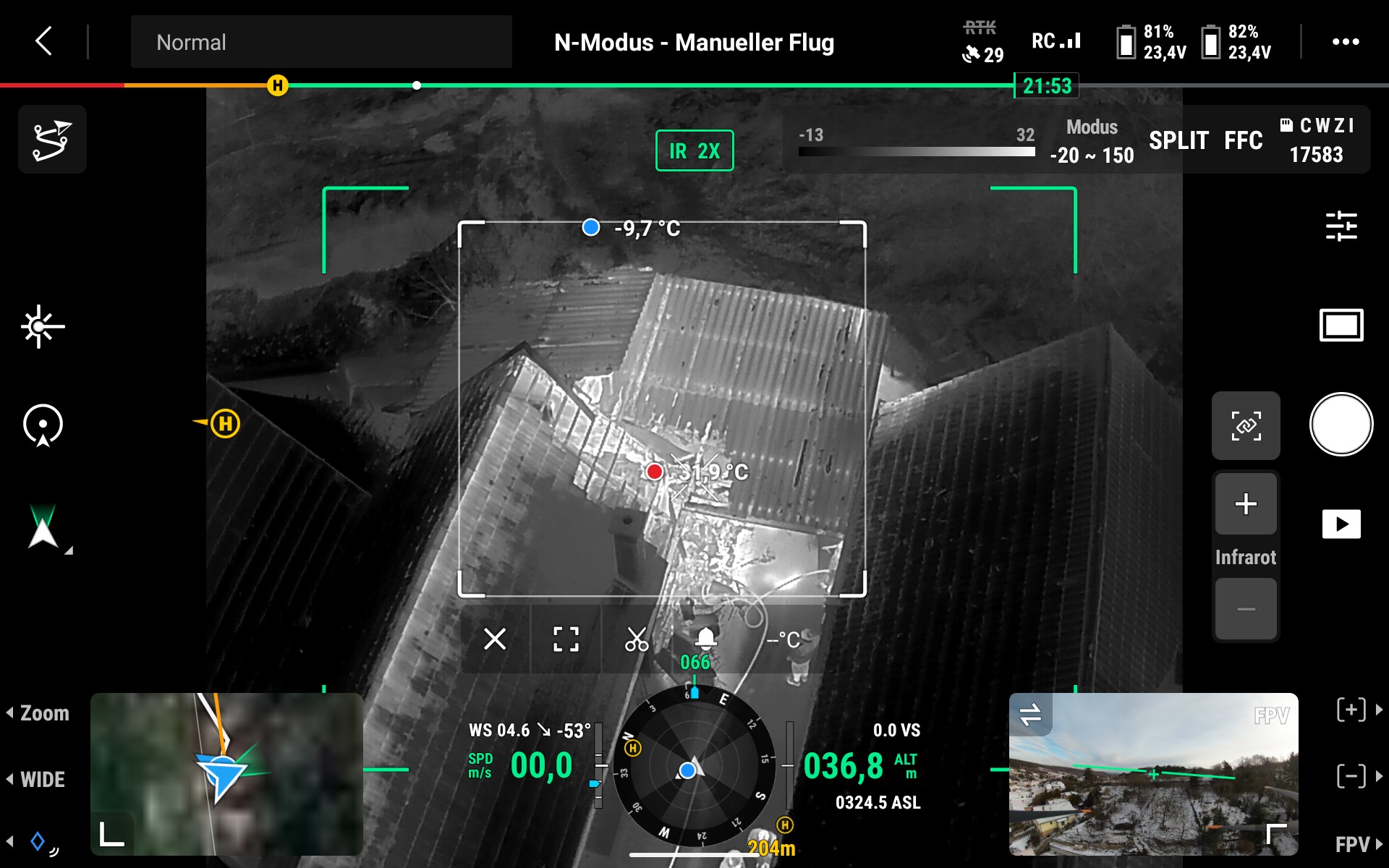 B2 Dachstuhlbrand in Wiesen